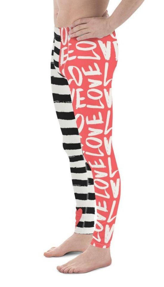 Two-Patterned Valentine's Day Men's Leggings