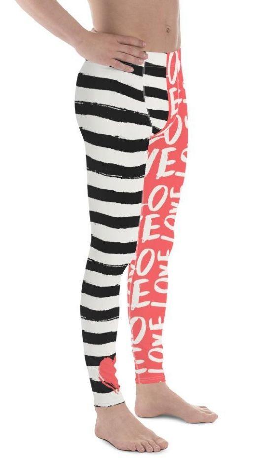 Two-Patterned Valentine's Day Men's Leggings