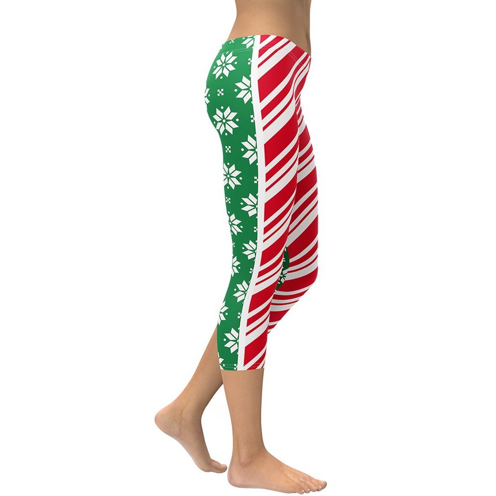 Two-Side Pattern Christmas Capris