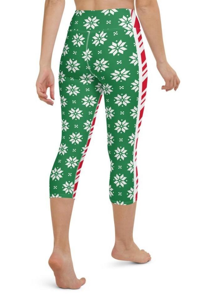 Two-Side Pattern Christmas Yoga Capris