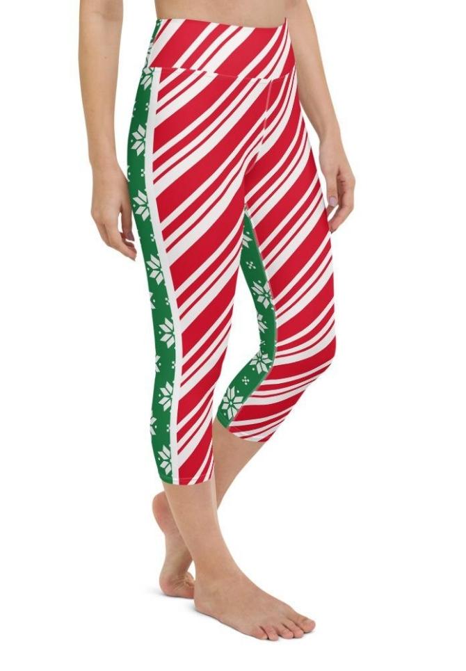Two-Side Pattern Christmas Yoga Capris