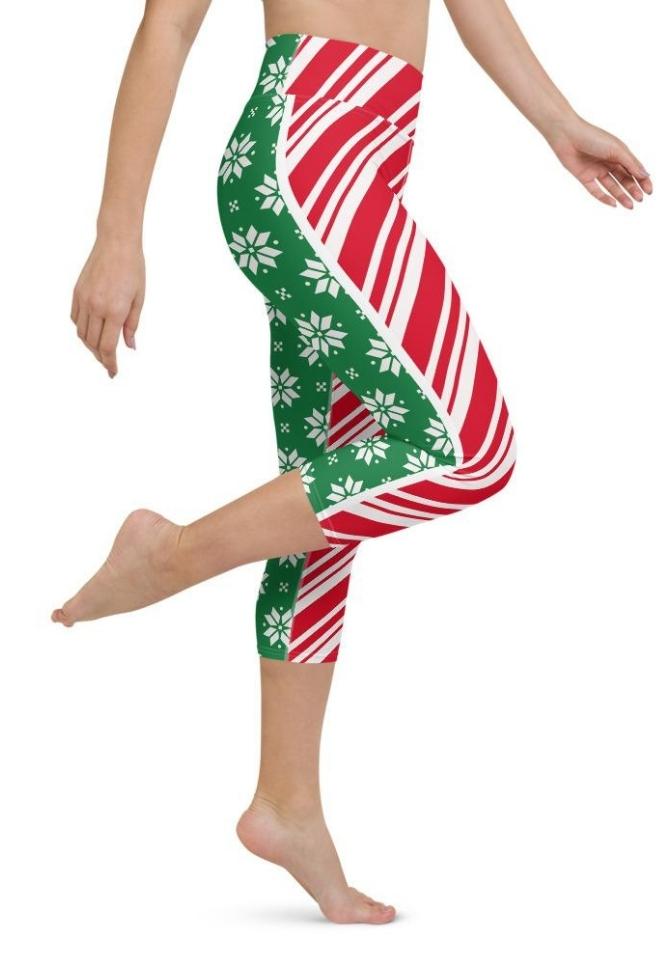 Two-Side Pattern Christmas Yoga Capris