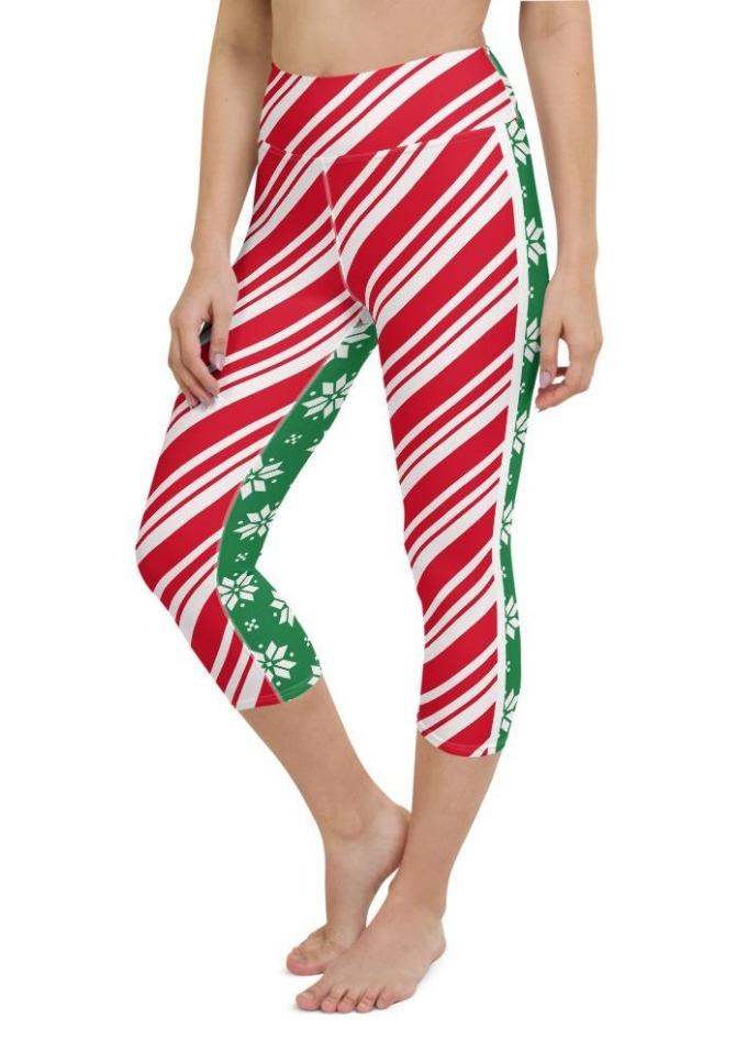 Two-Side Pattern Christmas Yoga Capris