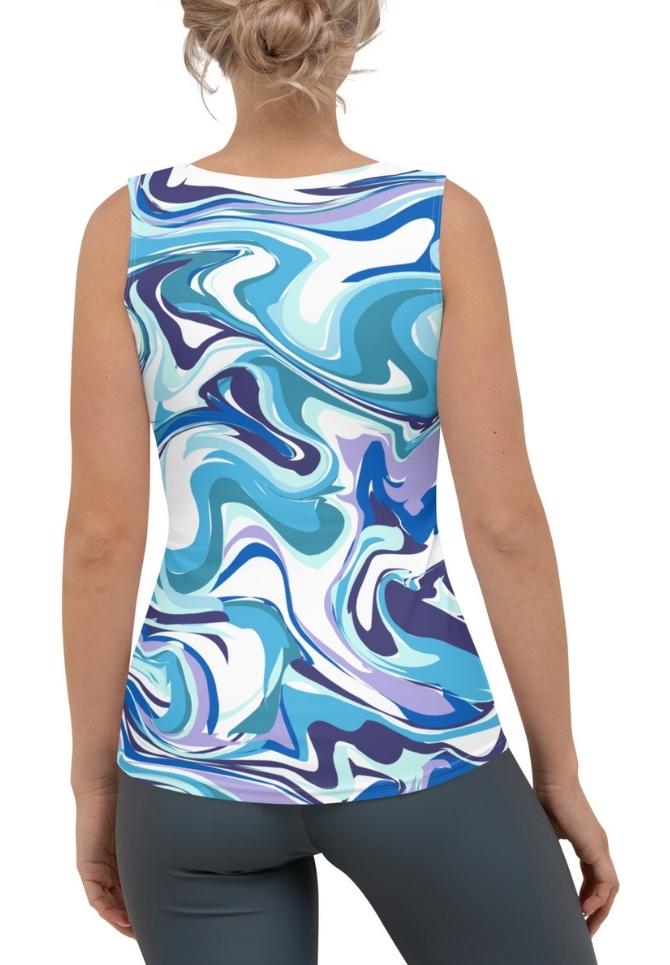 Vibrant Blue Marble Tank Top