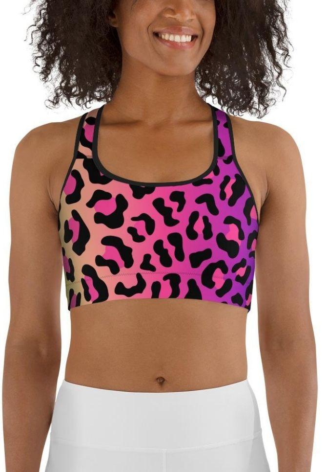 OMANTIC Leopard Pattern Print Yoga Sports Bra for Women Racerback Medium  Impact Workout Yoga Activewear(Brown Leopard, XXL) at  Women's  Clothing store