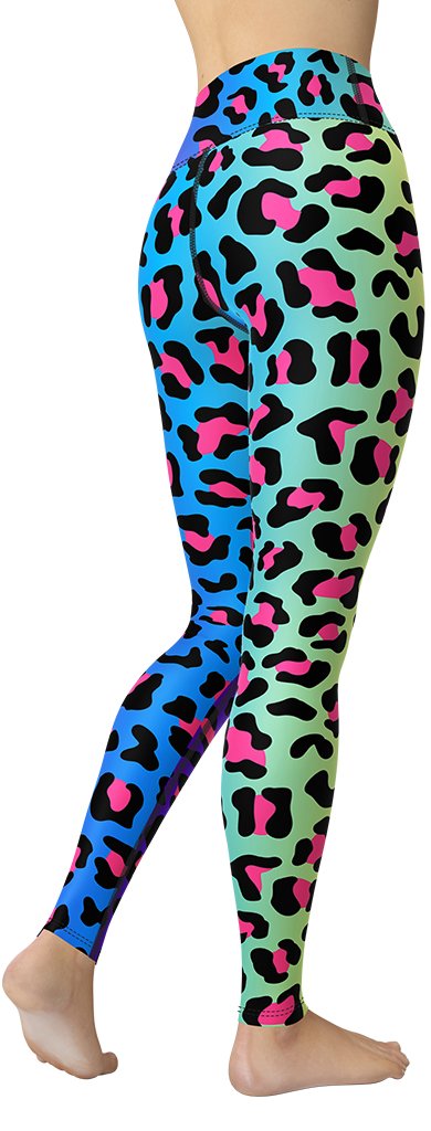 Vibrant Leopard Print Yoga Leggings