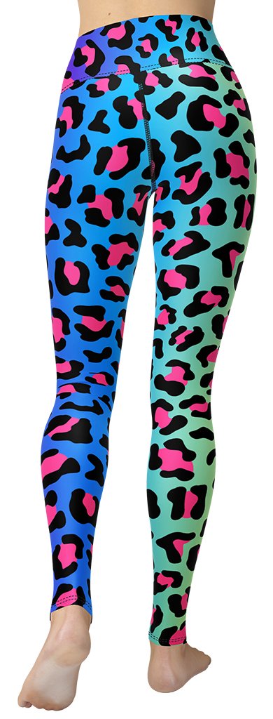 Vibrant Leopard Print Yoga Leggings