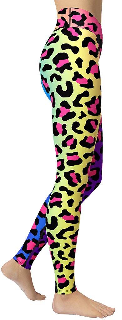 Vibrant Leopard Print Yoga Leggings