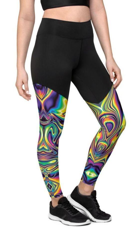Vibrant Psychedelic Compression Leggings