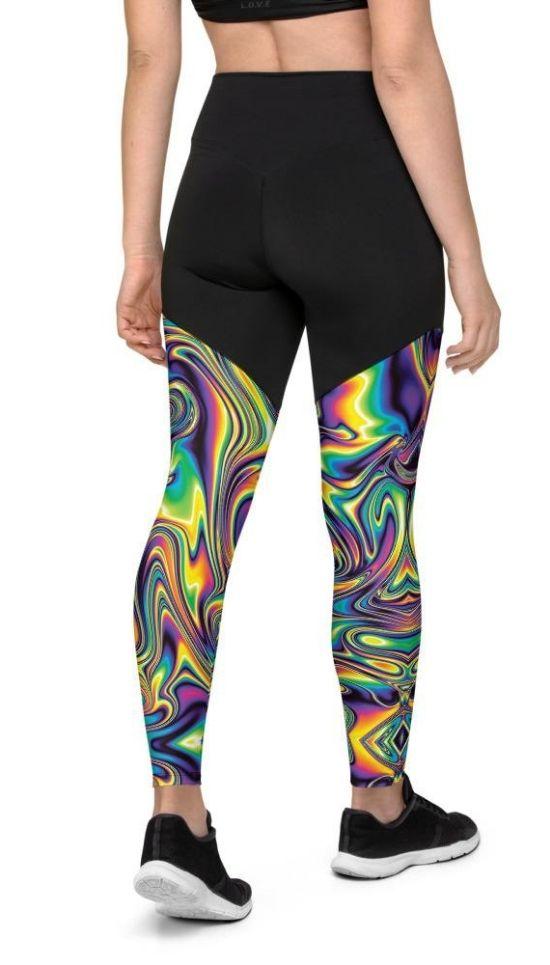 Vibrant Psychedelic Compression Leggings