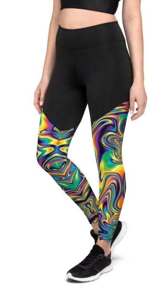 Vibrant Psychedelic Compression Leggings