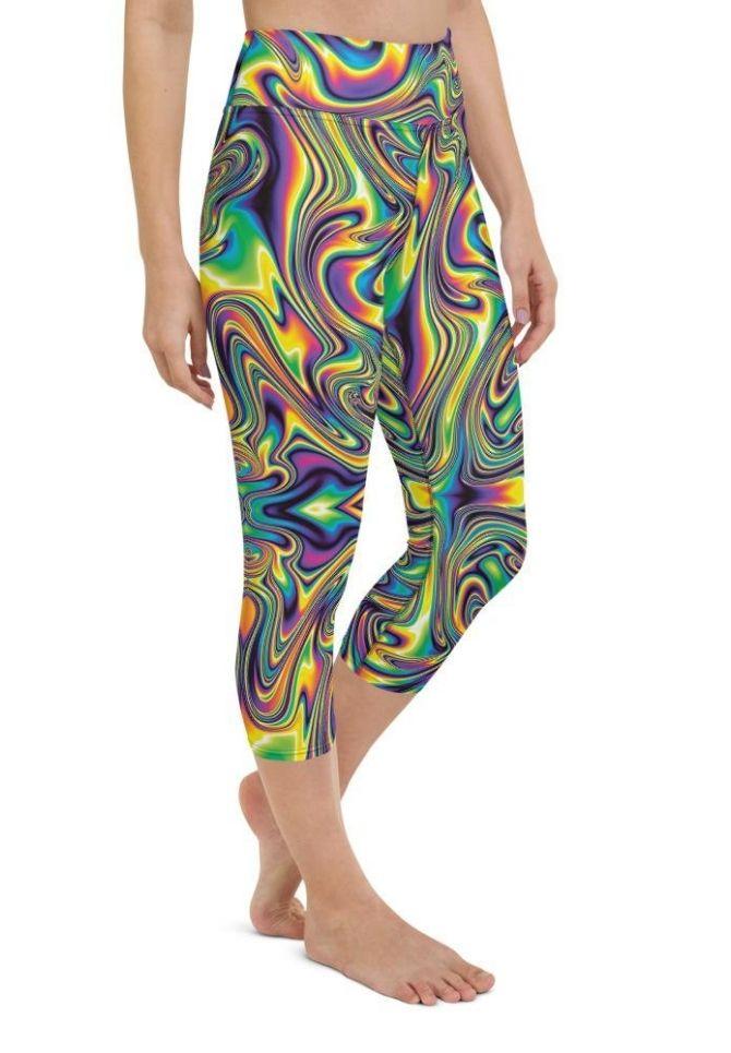 Vibrant Psychedelic Yoga Capris