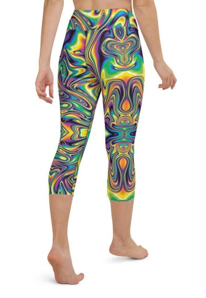 Vibrant Psychedelic Yoga Capris