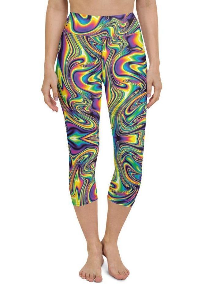 Vibrant Psychedelic Yoga Capris