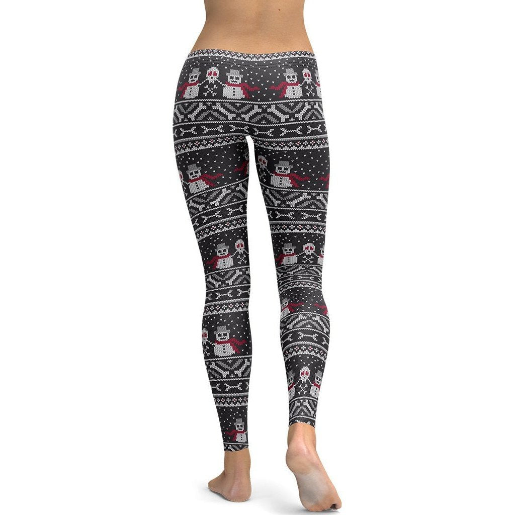 Vintage Goth Knitted Print Leggings - FiercePulse - Premium Workout Leggings - Yoga Pants