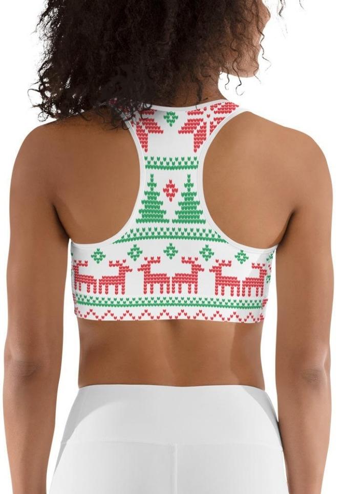 Vintage Knit Print Sports Bra