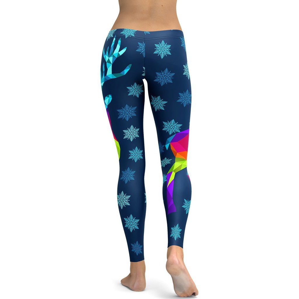 Vivid Reindeer Leggings - FiercePulse - Premium Workout Leggings - Yoga Pants