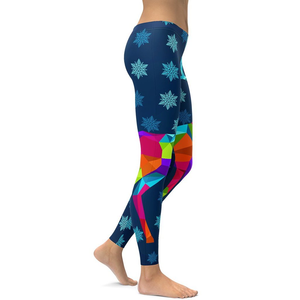 Vivid Reindeer Leggings - FiercePulse - Premium Workout Leggings - Yoga Pants