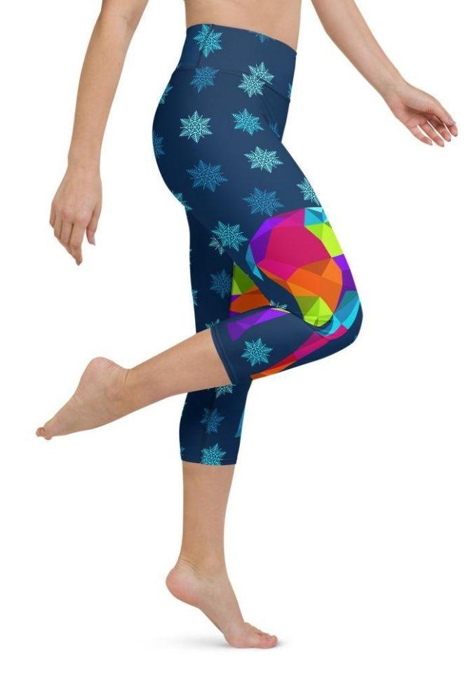 Vivid Reindeer Yoga Capris