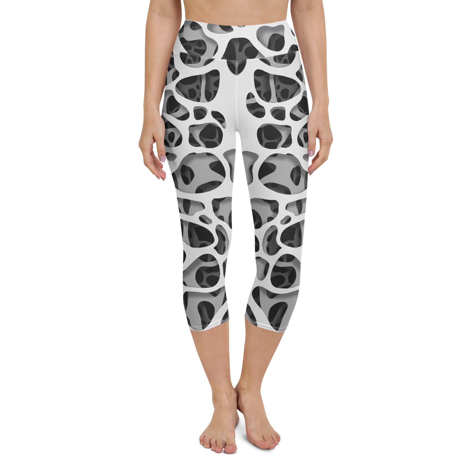 Web Illusion Pattern Yoga Capris