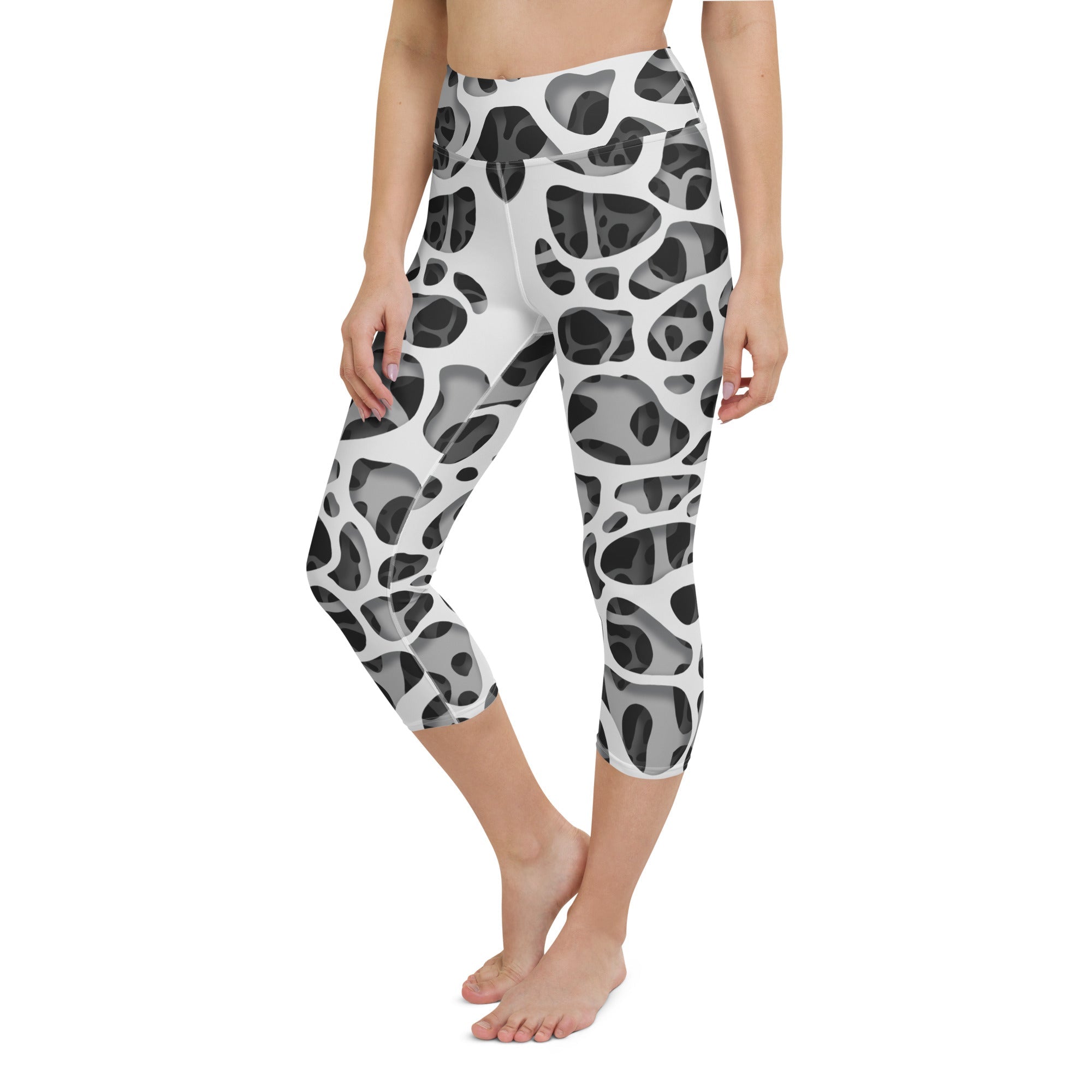 Web Illusion Pattern Yoga Capris