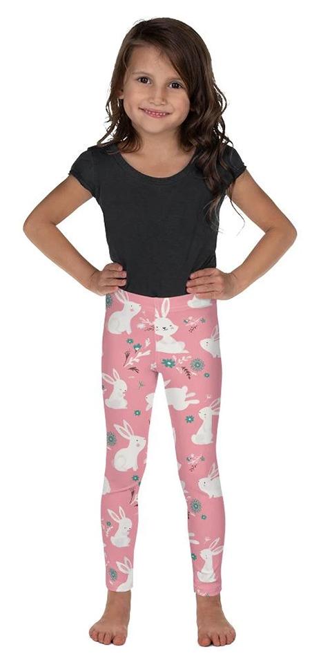 White Easter Bunnies Kid's Leggings