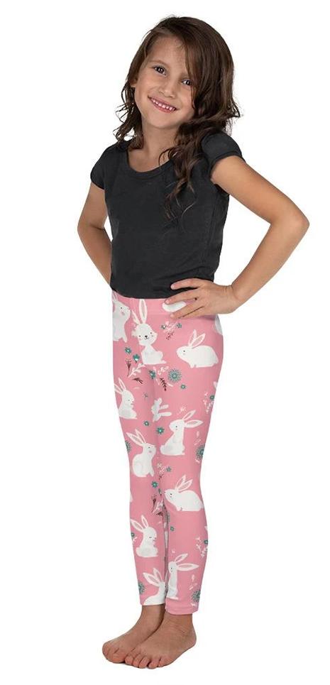 White Easter Bunnies Kid's Leggings