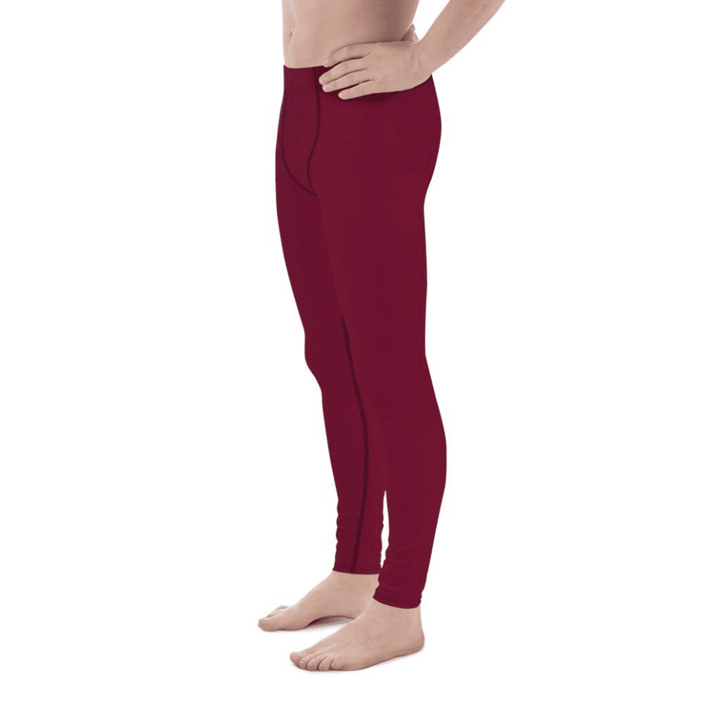 Wine Burgundy Men's Leggings