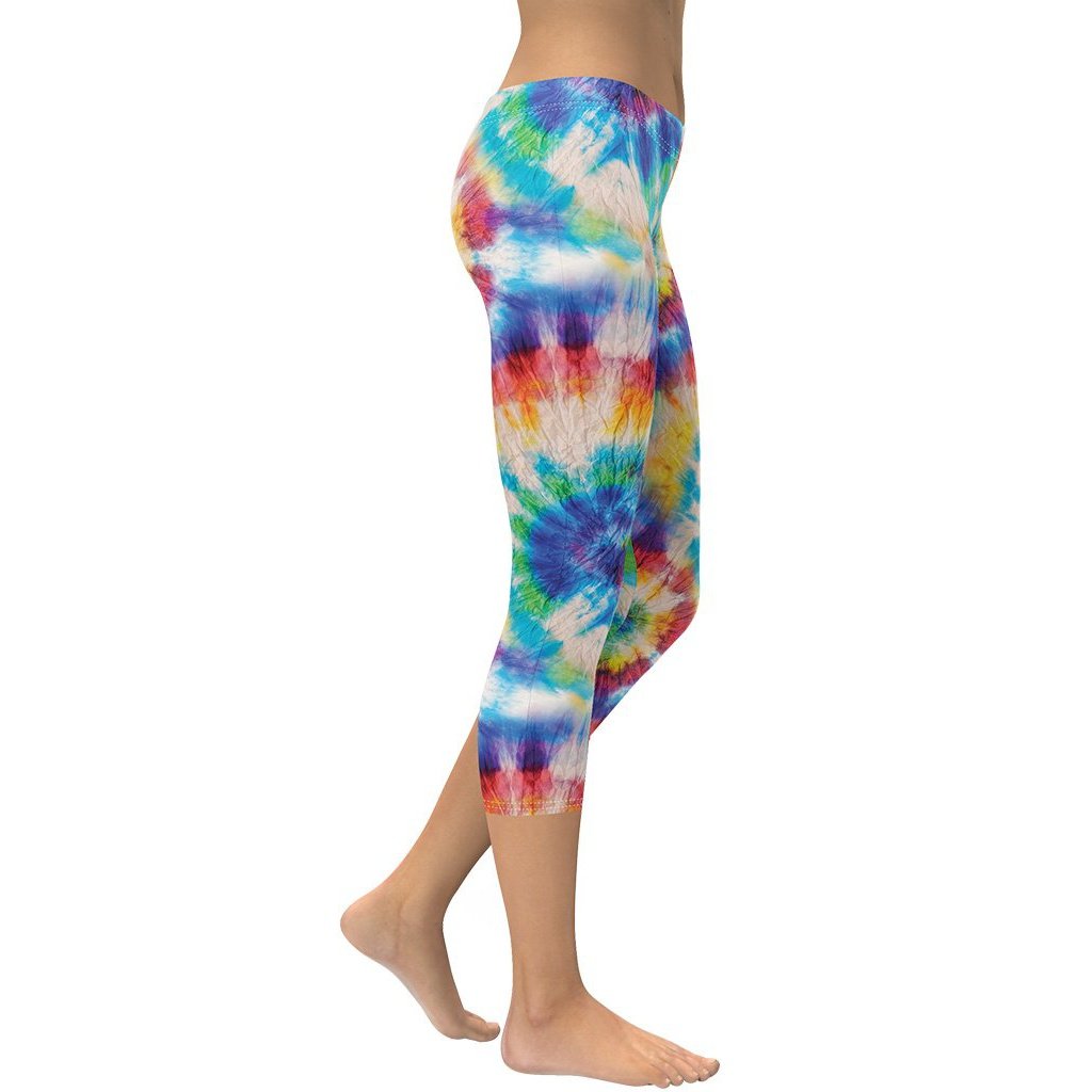 Wrinkled Effect Tie Dye Capris