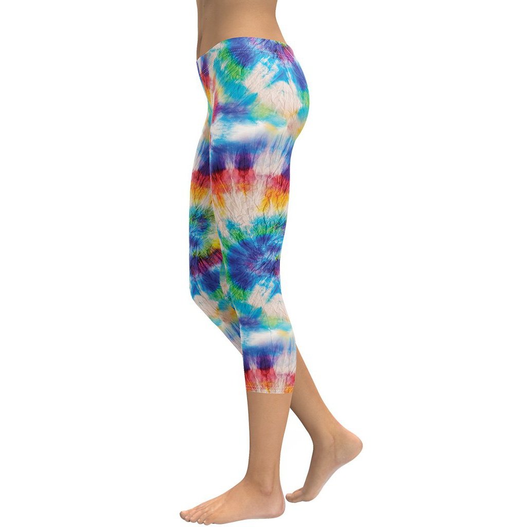 Wrinkled Effect Tie Dye Capris