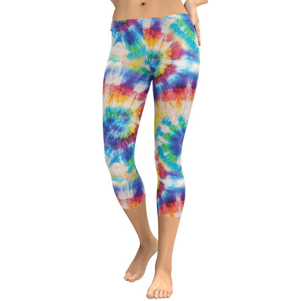 Wrinkled Effect Tie Dye Capris