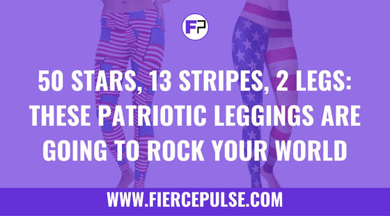 American flag patriotic leggings in bold red white and blue - FIERCEPULSE