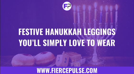 Festive Hanukkah leggings for holiday celebrations - FIERCEPULSE