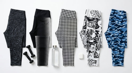 Five matching his-and-hers couple workout sets with accurate prints from actual FIERCEPULSE products