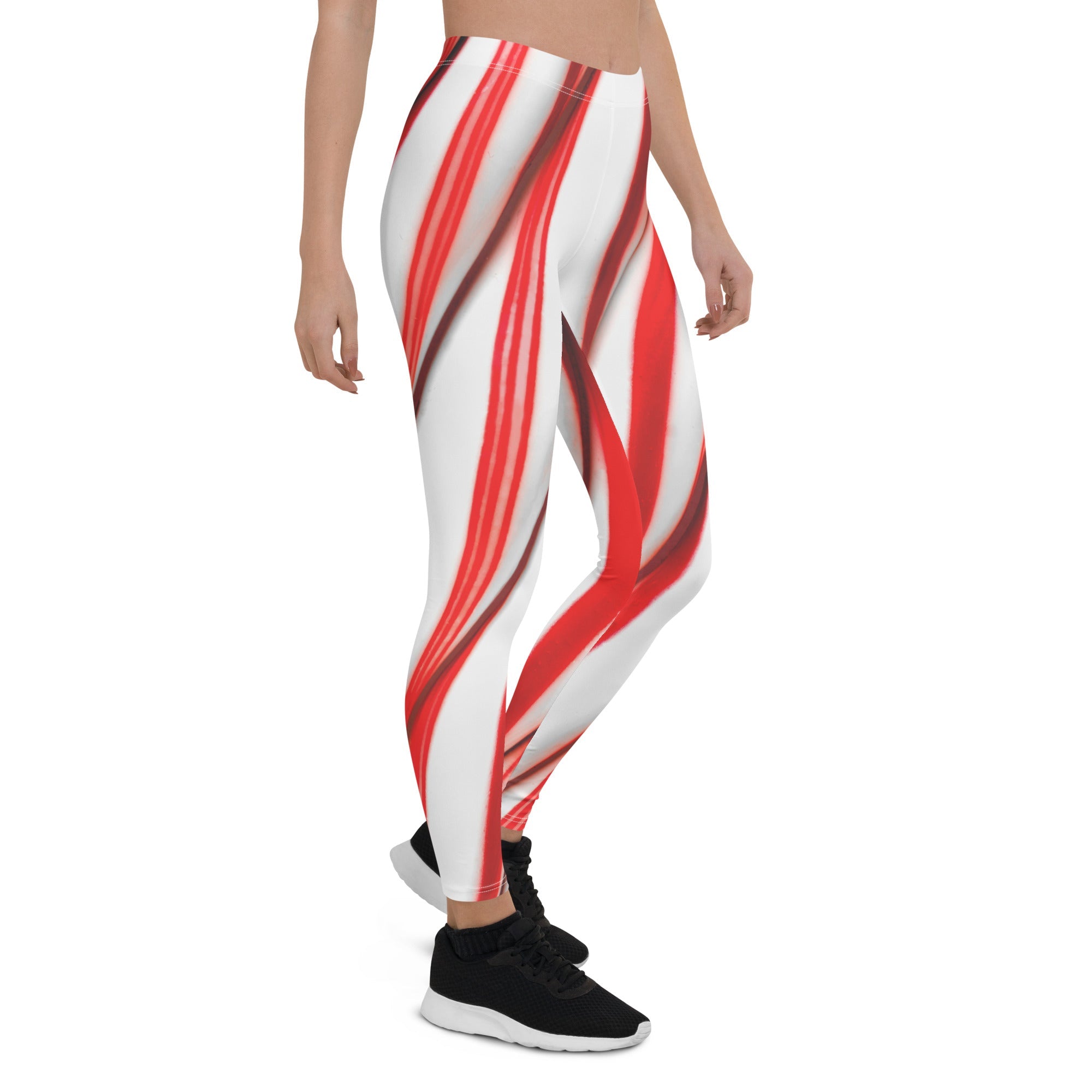 Red White Striped Leggings, Vertical Stripe Candy Cane Christmas Holidays  Printed Leggings, Stripe Stretch Yoga Pants, Stripes Leggings -  Canada
