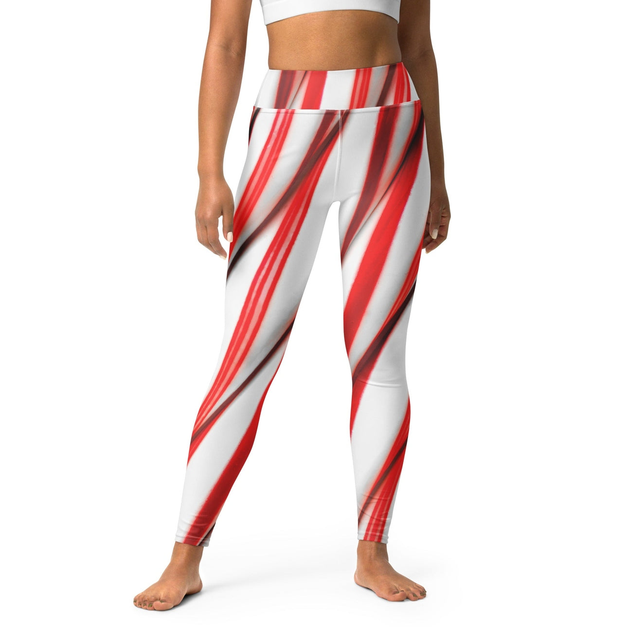 3D Candy Cane Yoga Leggings
