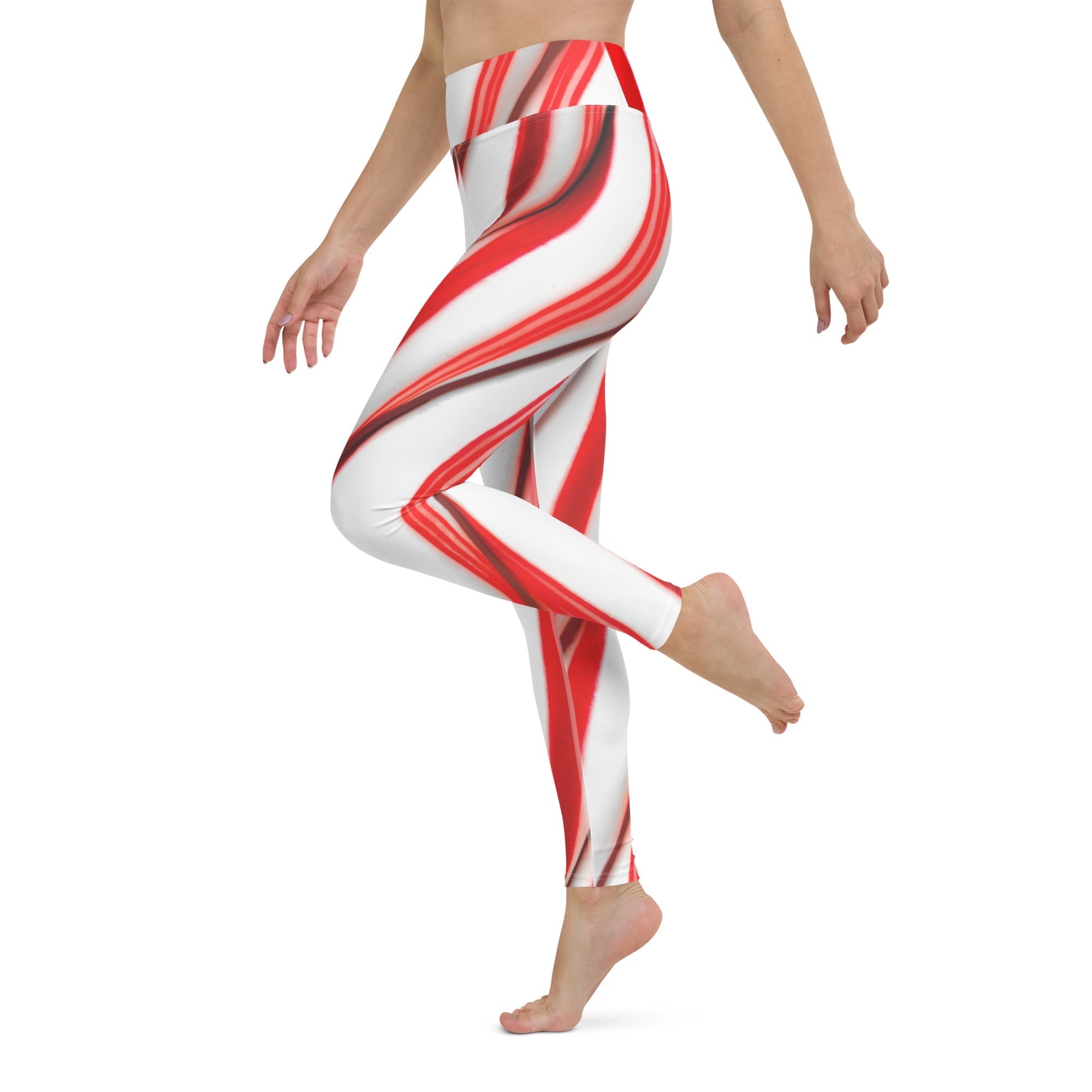 3D Candy Cane Yoga Leggings