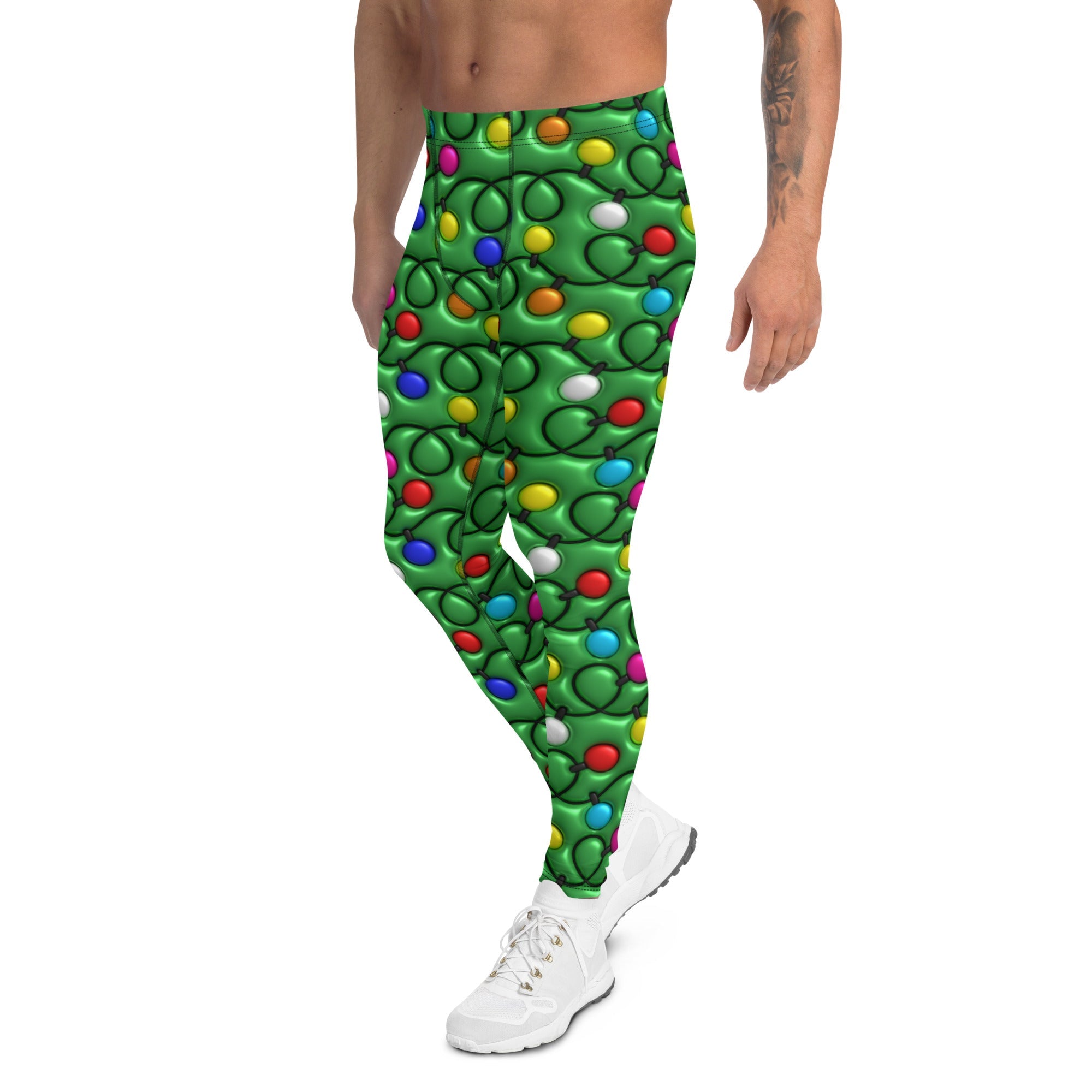 3D Christmas Lights Men's Leggings