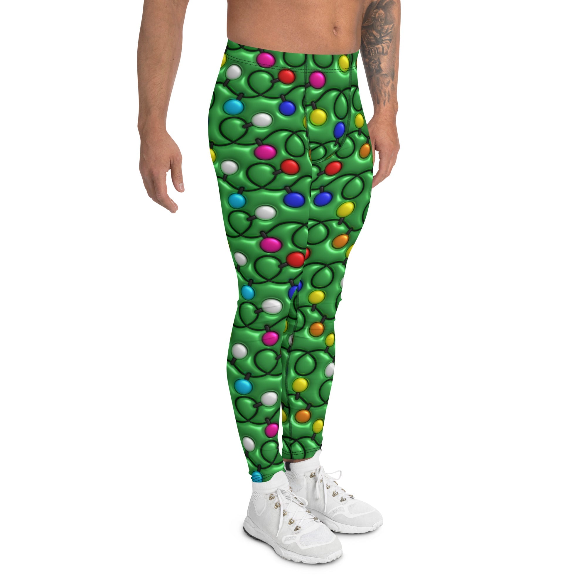 3D Christmas Lights Men's Leggings