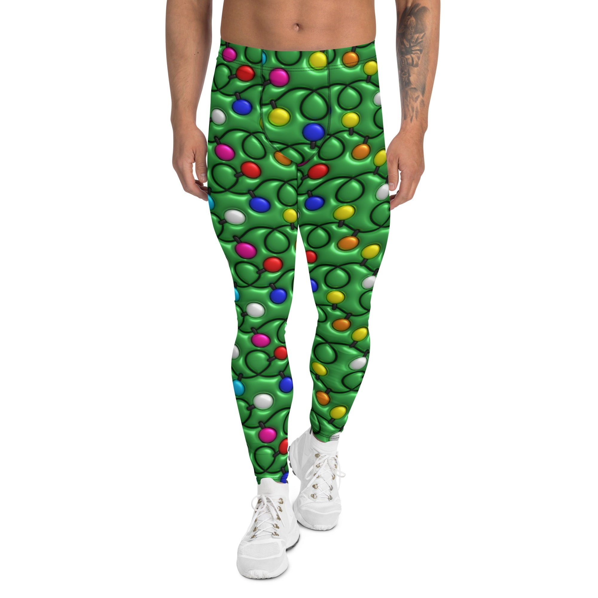 3D Christmas Lights Men's Leggings