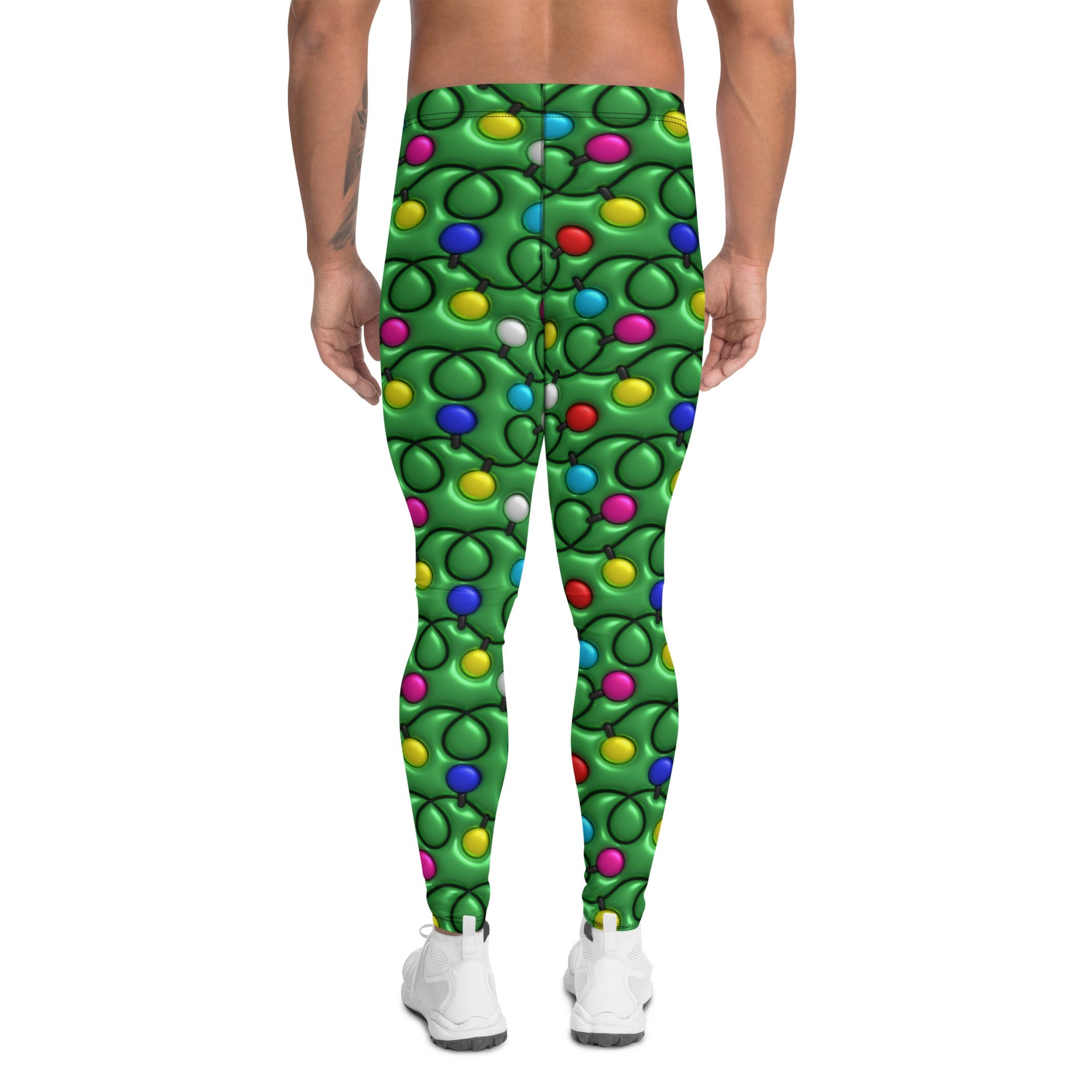 3D Christmas Lights Men's Leggings