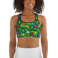 3D Christmas Lights Sports Bra