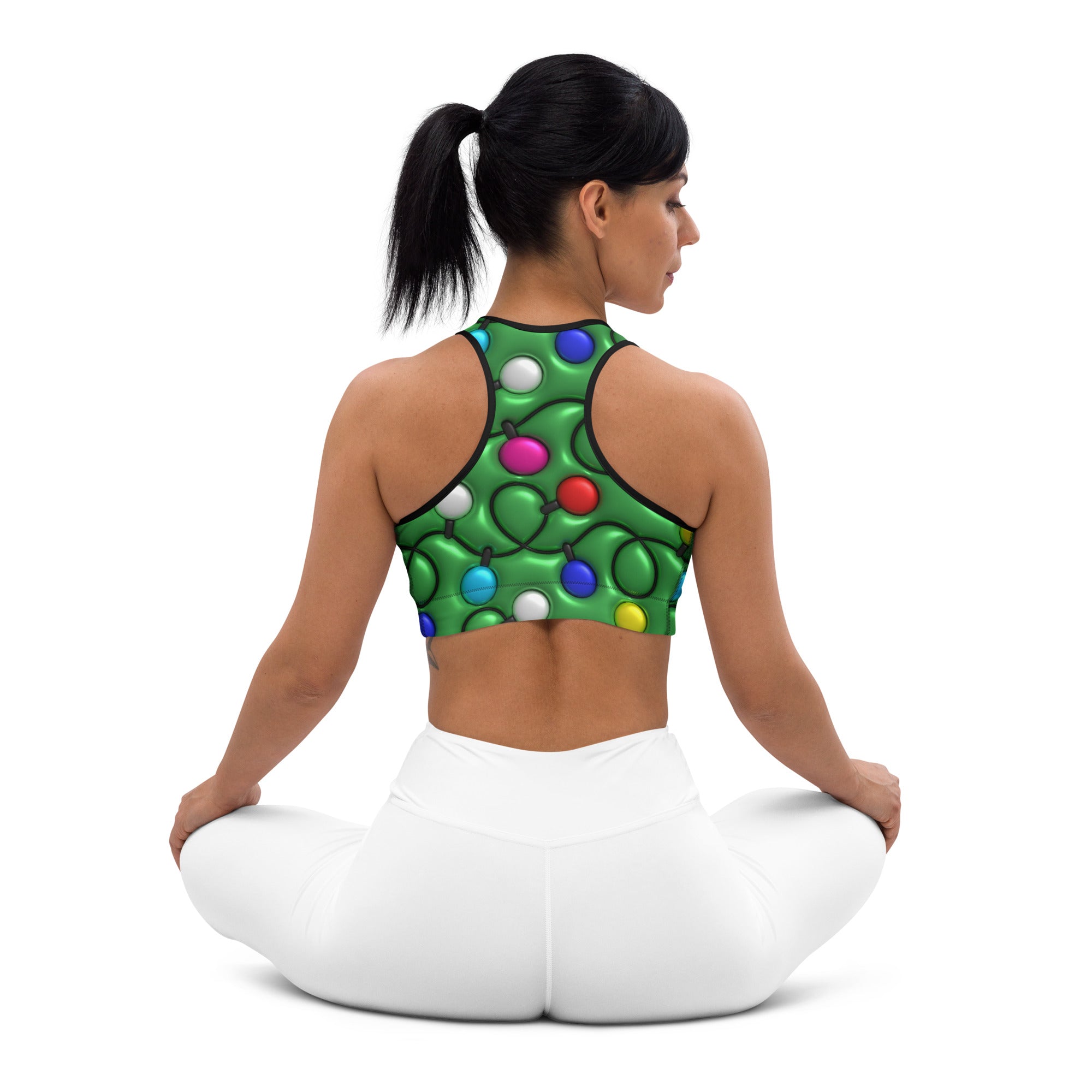 3D Christmas Lights Sports Bra