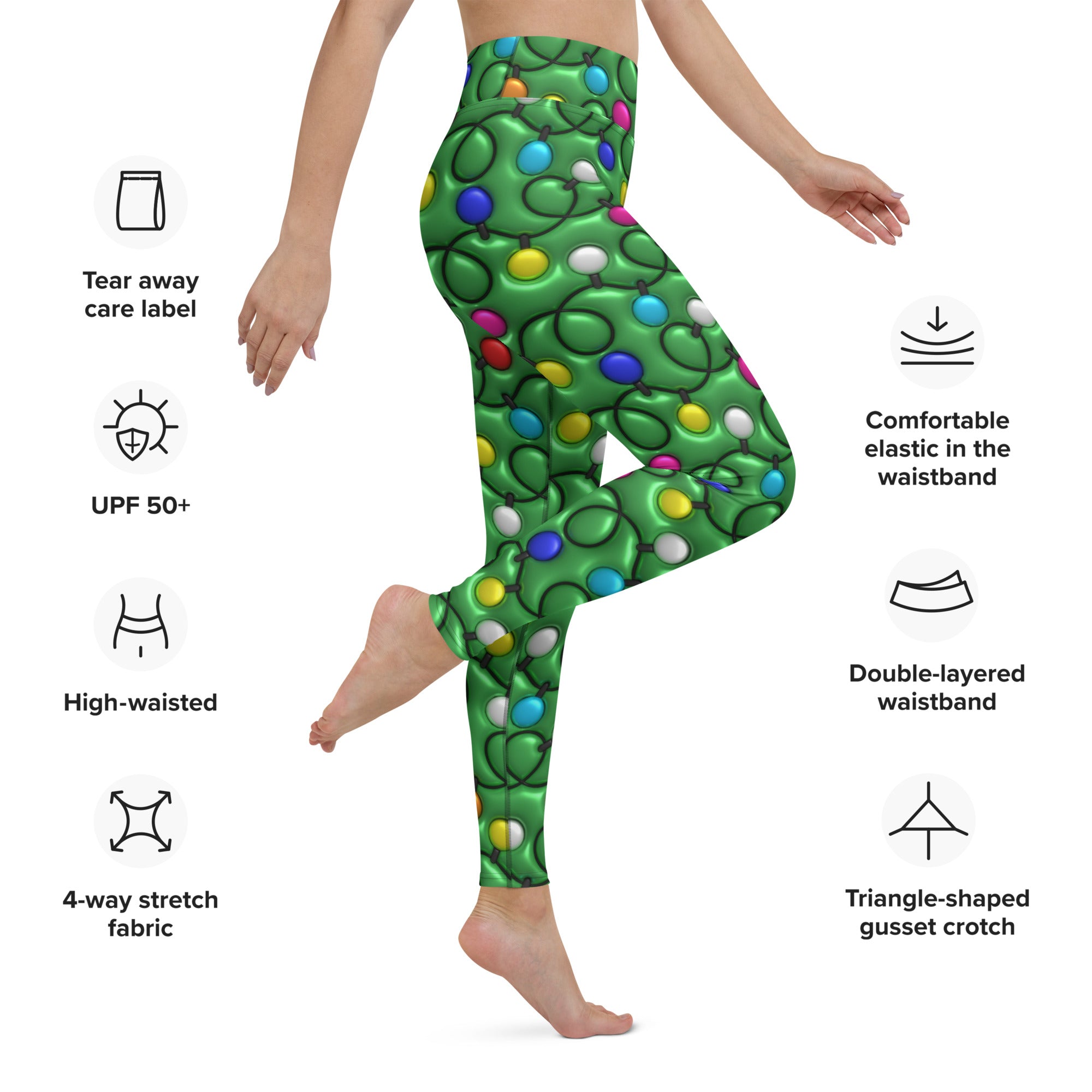 3D Christmas Lights Yoga Leggings