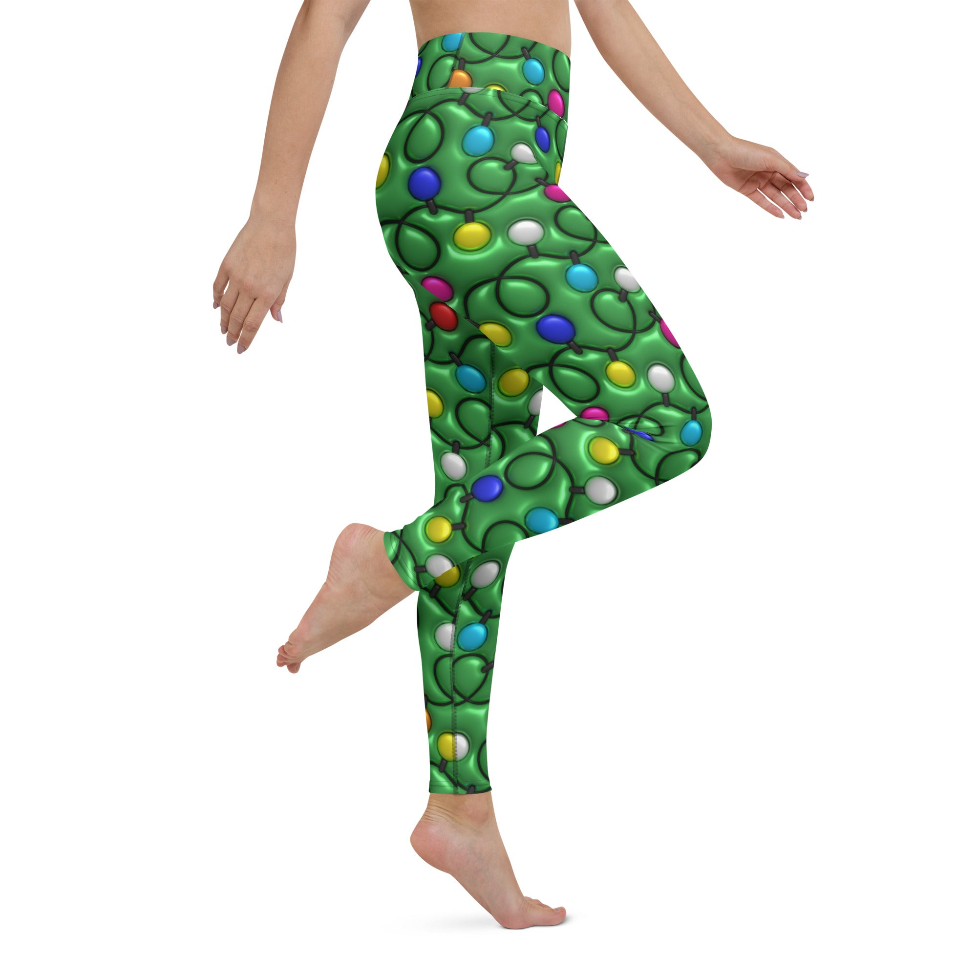 3D Christmas Lights Yoga Leggings