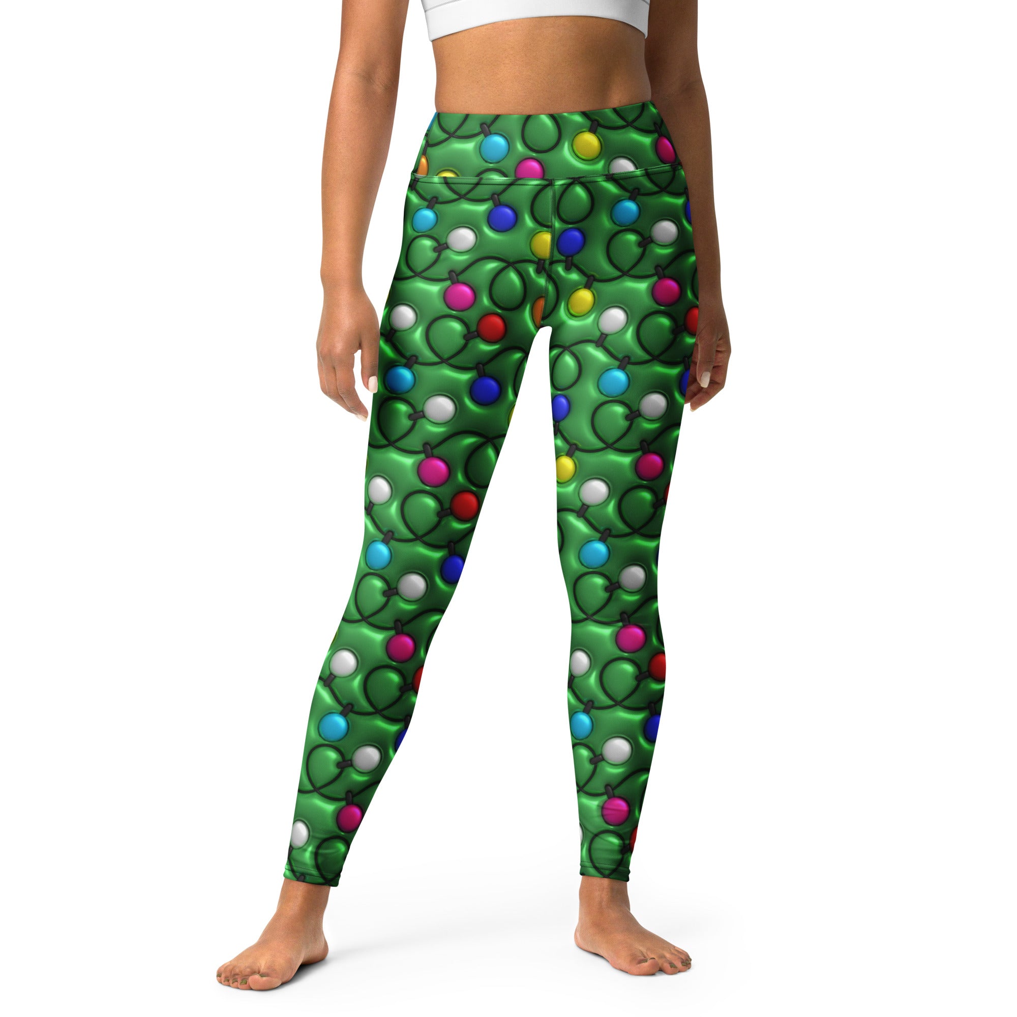 3D Christmas Lights Yoga Leggings