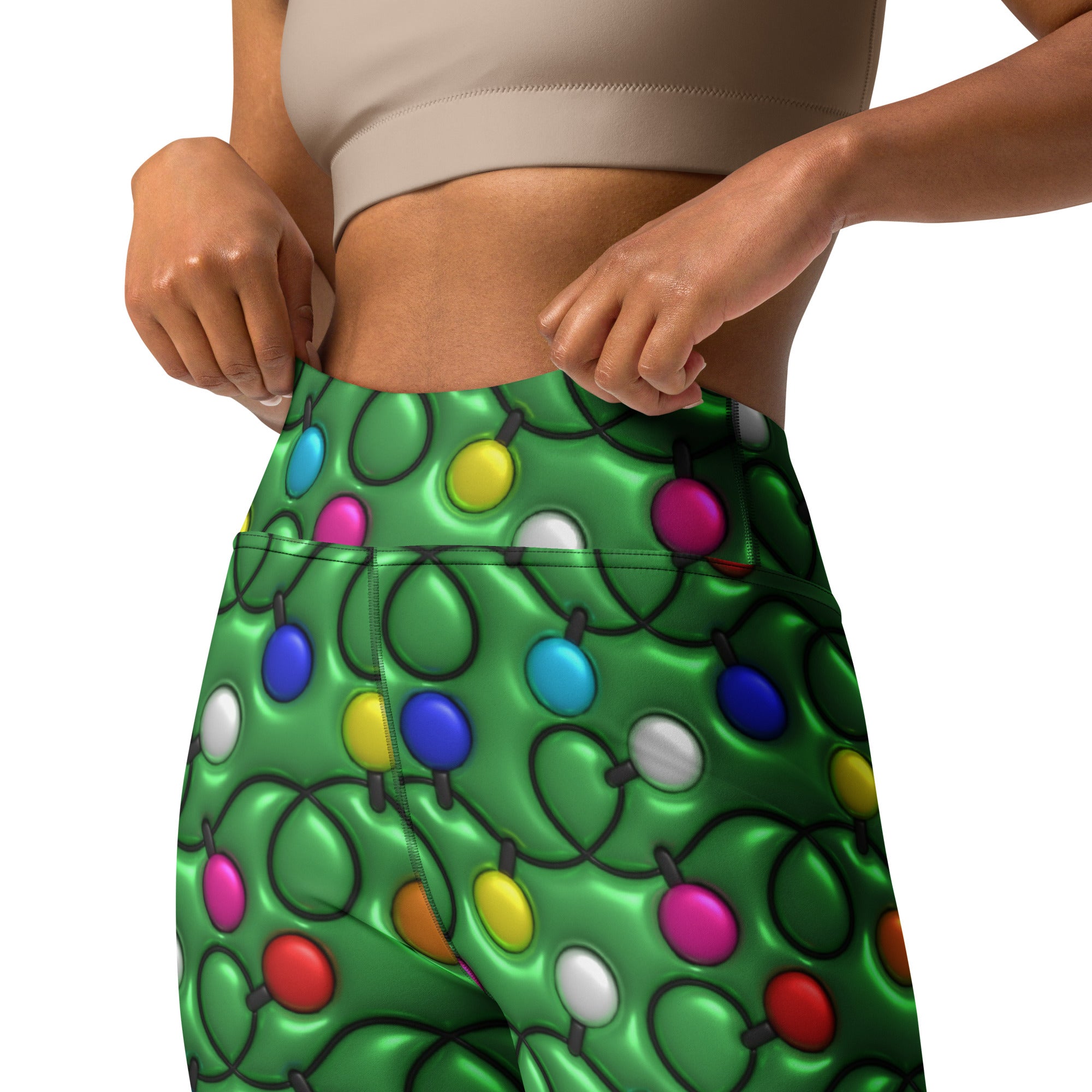 3D Christmas Lights Yoga Leggings