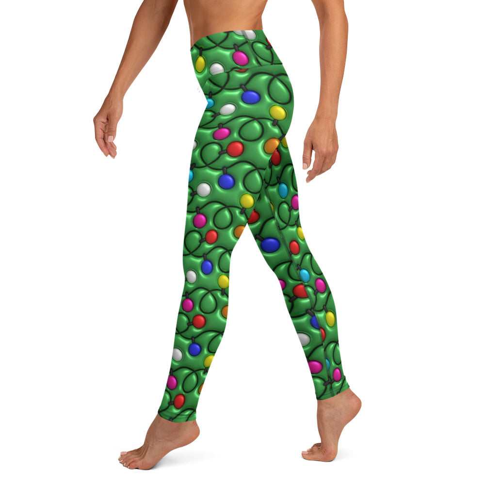 3D Christmas Lights Yoga Leggings