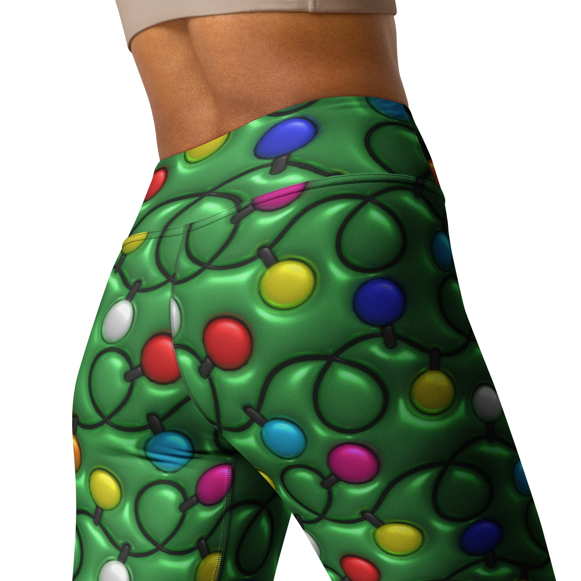 3D Christmas Lights Yoga Leggings