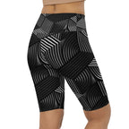 3D Geometric Pattern Biker Shorts